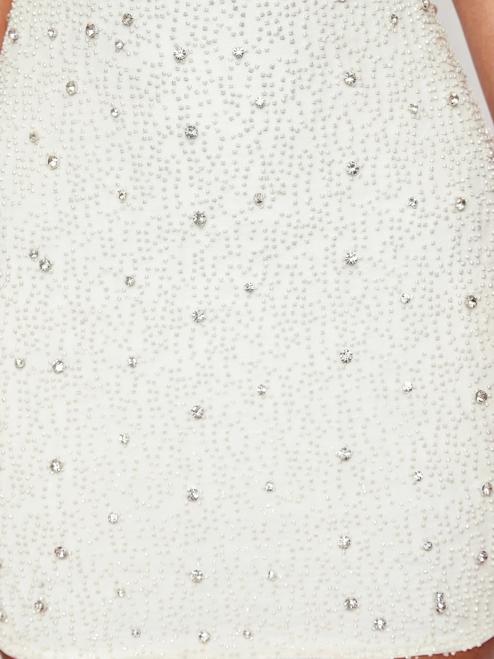 NWT Versailles Deep Plunge Embellished Mini Dress in White - Picture 7 of 14